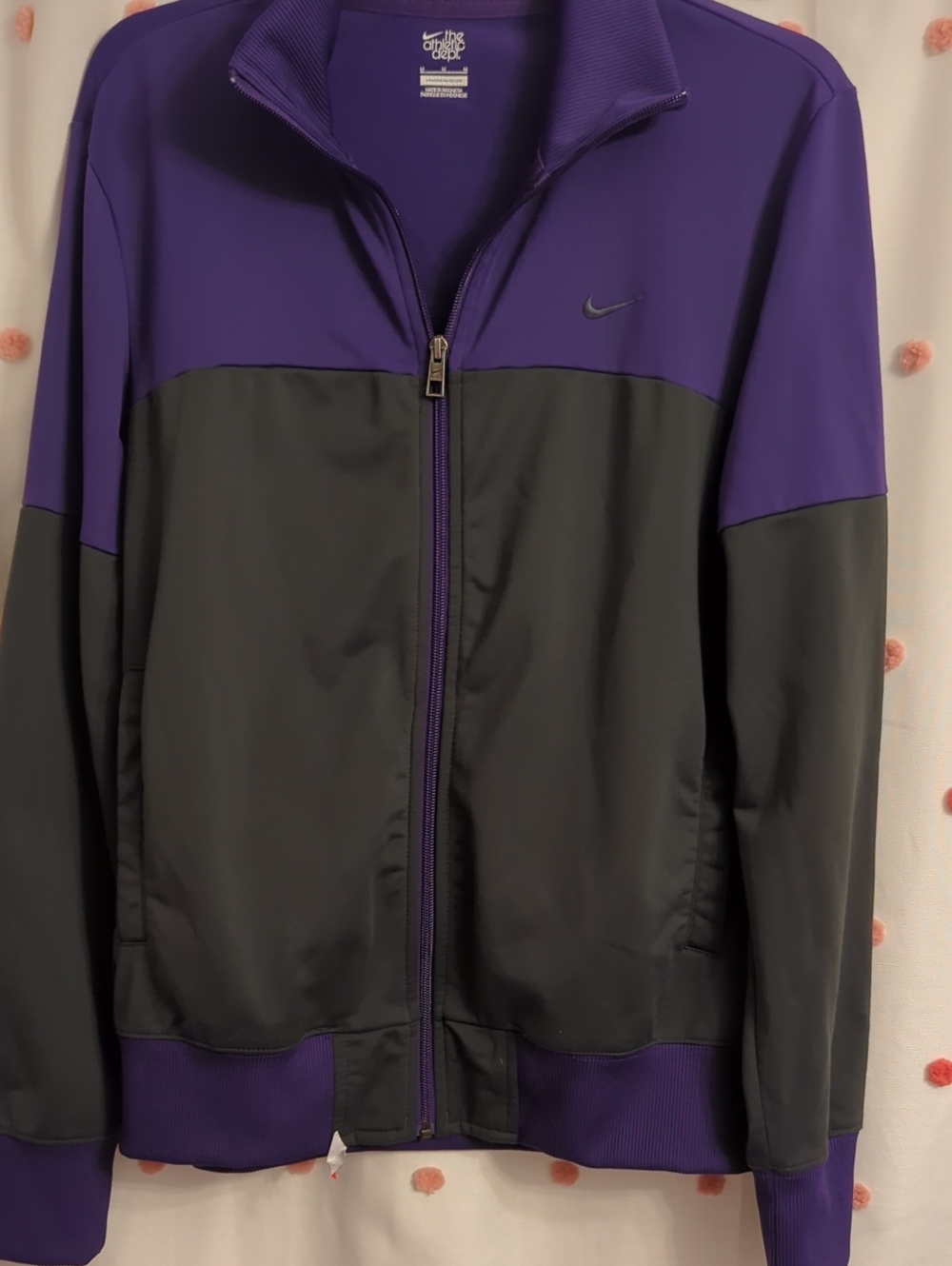 Nike Purple and Black Full-Zip Athletic Bomber Jacket